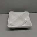 Gomakren Chips and Dip Serving Dish, White Serving Bowl, 2.8 Quart Large Serving Bowl for Entertaining, Square Mixing Bowl Salad Bowl, Porcelain Serving Dish with Dipping Sauce Tray