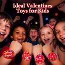 Valentines Day Cards Gift for Kids School, 24 Pack LED Light Toys with Valentines Greeting Cards, Glow in the Dark Lighting Bulk Toy for Valentines School Classroom Exchange Prizes Party Favors
