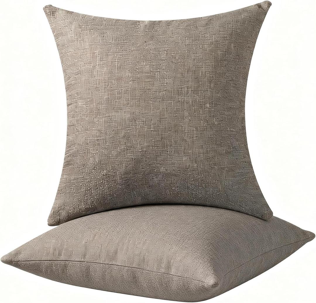 Throw Pillows with Inserts Included, 18x18 Couch Pillows,Throw Pillows for Couch,Olive Green Throw Pillow 2 Pack,Romantic Pink