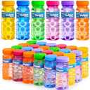 JOYIN Bubble Bottles 6/12/24/36PCS (4oz Solution), Bubbles for Toddlers 1-3, Blow Bubbles Solution Wand Bulk for Party Favors for Kids, Toddler Summer Outdoor Toys Gift for Kids (6)