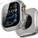 ULTIMAL Metal Case Compatible with Apple Watch Ultra 3/2/1 49mm with Back Cover, Military Grade Shockproof Protective Case, Rugged Cover for iWatch 49mm (Silver)