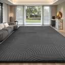 Sour Lemon Area Rugs 9x12 Living Room, Machine Washable Rugs for Bedroom, Soft Large Area Rug Modern Geometric, Non-Slip Grey Rug Carpet, Indoor Rug for Kids Room Dorm Office Home Decor Aesthetic