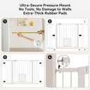 Baby Gate with Cat Door, 30" Tall Dog Gate with Cat Door Indoor, Adjustable Baby Gate for Doorways, Pressure Mounted Walk-Through Gate with Auto-Close & Double Lock, Fits 29.7-45.2 Inches