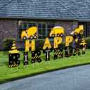 18 Pcs Happy Birthday Yard Signs with Stakes, 16 Inches Birthday Party Decorations for Boys Girls, Colorful Outdoor Lawn Patio Garden Signs Decorations for Birthday Party(Construction)