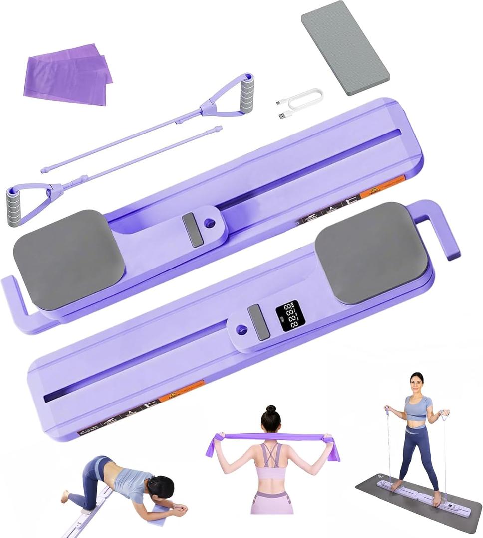 Pilates Board - 2026 Upgraded 7 in 1 Pilates Sliding Board, Multi-Purpose Foldable Pilates Reformer Board for Home Workout