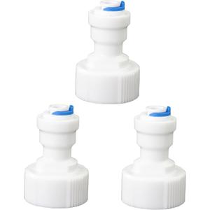 3/4" Female Thread Straight to 1/4" OD Push-to-Connect, RO Water Filter Hose Connector, Pre-Purifier & Water Purifier Plastic Adapter (3-Pack)
