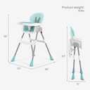 Dream On Me TableTalk 2-in-1 High Chair for Baby & Toddler Convertible High Chair to Junior Chair, Removable Padded Seat, Dual Dishwasher-Safe Trays, Styrdy Steel Frame, Quick Folding Design Aqua