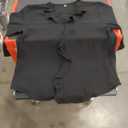 BTFBM Spring Summer Tops for Women 2026 Dressy Casual V Neck Ruffle Cap Sleeve Embroidered Eyelet Blouses Resort Wear(Black, Large )