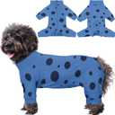 Dog Surgery Suit Long Sleeve, Dog Recovery Suit Female Male with Zipper Closure Post Spay, Neuter, Dog Onesie Shedding Suit Full Coverage Bodysuit (Blue, S)