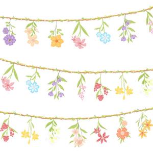 2PCS Wildflower Garland Banner, Wildflower Party Decorations Floral Grland for Baby in Bloom Baby Shower Bridal Shower Spring Tea Party Wild One Birthday Easter Mother's Day Decorations