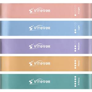 Booty Bands Set, Resistance Bands for Working Out, Exercise Bands for Women and Men Legs and Butt, Stretch Bands for Pilates, Yoga Starter Set (5-Color)