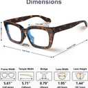 VISOONE Chunky Square Blue Light Blocking Glasses with Anti Computer Glare for Working Women Men MONTANA (Coco Tortoise)