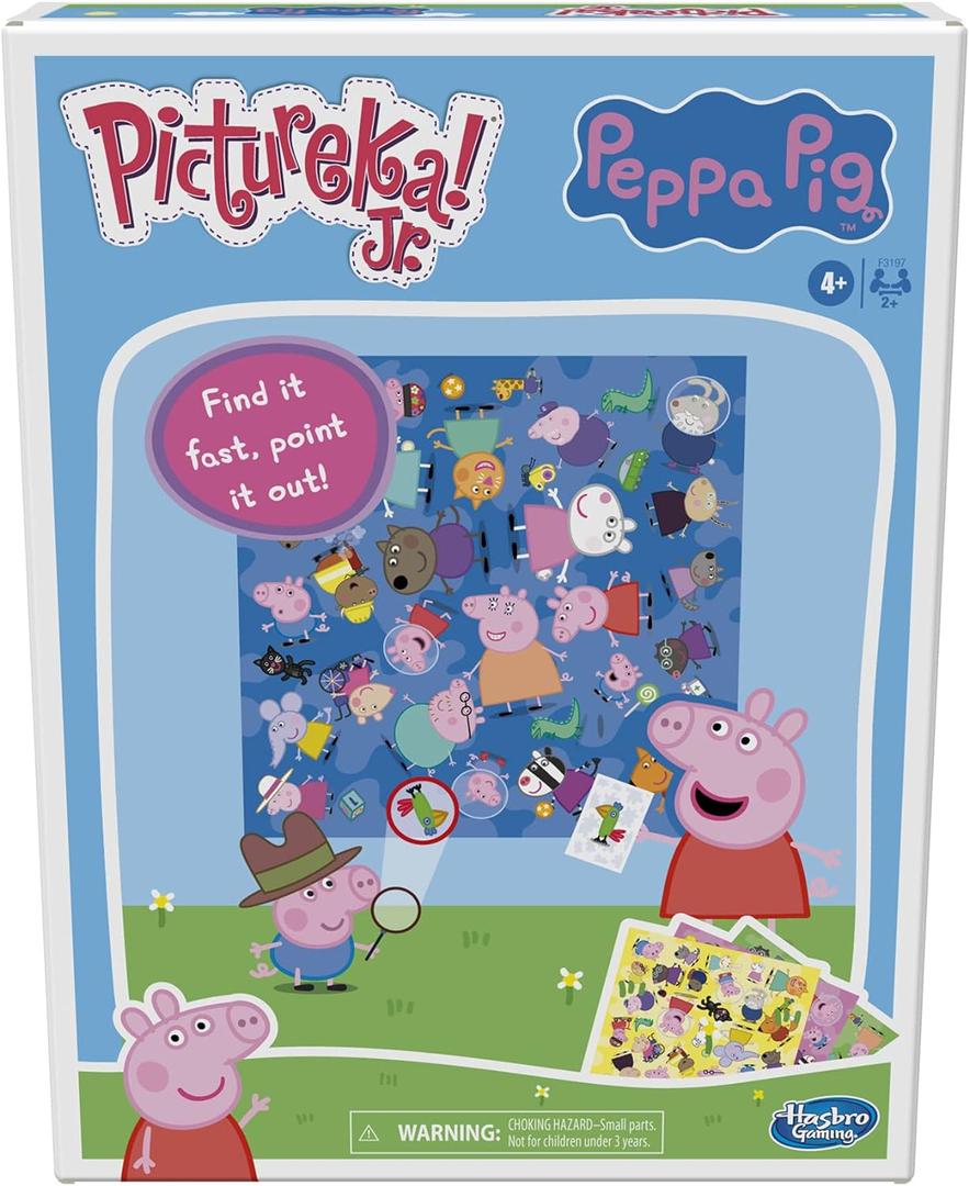 Hasbro Gaming Pictureka! Junior Peppa Pig Picture Game, Fun Board Game for Preschoolers, for 4 Year Olds and Up, No Reading Required