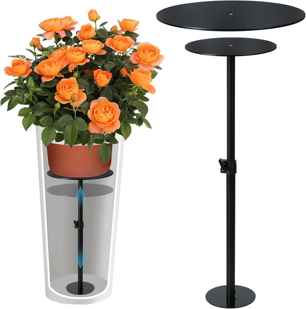 Adjustable Plant Risers for Inside Pots, 17-31" Rise Metal Planter Insert Filler for Large Pots, Plant Lift Pot Risers for Indoor Outdoor Tall Taper Planter Container (6" 8" 10" Base Top, Set of 1)