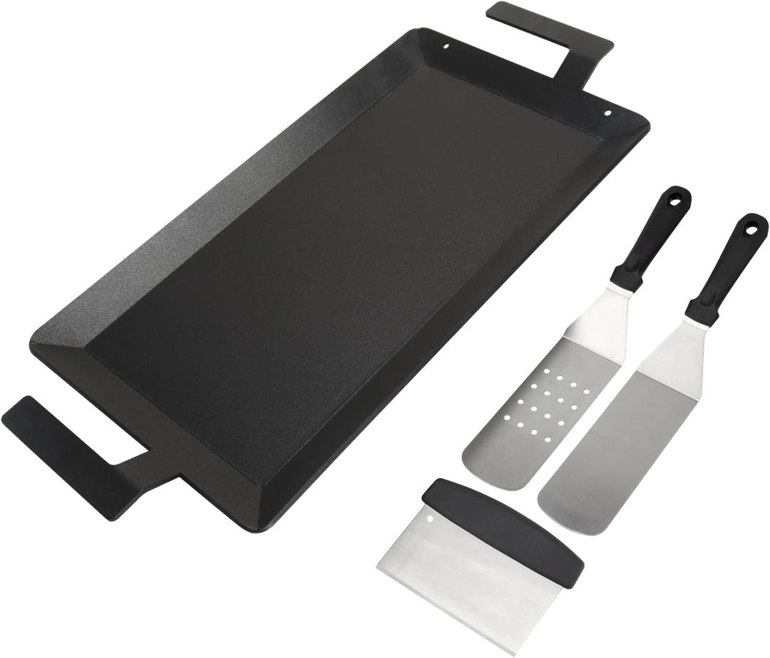 Carbon Steel Griddle for Stove Top Gas Grill, Universal 24'' x 10'' Carbon Steel Flat Top for Induction Cooktop, Professional Cooking Griddle Pan for Made In Cookware