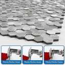 3D Metal Peel and Stick Backsplash for Kitchen,Mini Hexagon Tile Stickers Self Adhesive Wall Tiles Heat Resistant(8 Sheets,Silver)