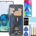 AMOLED for Samsung Galaxy S20 Plus 5G Screen Replacement for Samsung S20+ LCD Display Digitizer SM-G985u G985a G985w G986u G986a G986w Touch Screen Assembly 6.7 inch (Black with Frame)
