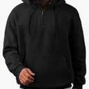 JMIERR Mens Casual Cotton Hoodies Drawstring Quarter Zip Pullover Sweatshirts XXL