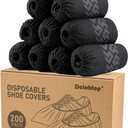 Black Recyclable Shoe Covers Disposable - Booties for Shoe Covers, Disposable Shoe Covers in 200 Packs, Shoe Covers for 9-11 US Men&10-12 US Women