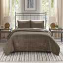 Madison Park Reversible Quilt Cabin Lifestyle Plaid Design - All Season, Breathable Coverlet Bedspread Bedding Set, Matching Shams, Timber Black/Brown King/Cal King(104"x94") 3 Piece