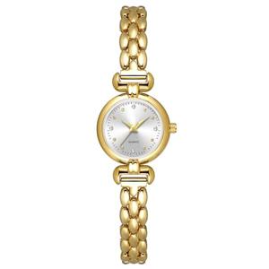ADSBIAOYE Petite Womens Round Simple Wrist Watch Fashion Dress Diamond Female Watches for Ladies Analog Quartz Stainless Steel Waterproof Watch (1 Gold-White)
