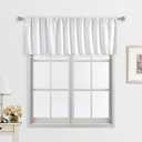 RoomTalks White Boho Kitchen Valances for Windows Rod Pocket 18L x 52W Embroidered French Striped Modern Farmhouse Chic Textured Tassel Curtain Valances for Bathroom Living Room Bohemian Decor