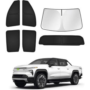 Sunshades for Chevrolet/Chevy Silverado EV 2024 2025 2026 Accessories Windshield Sun Shade Side Rear Window Shade Cover Sun Visor Shield Privacy Protection Keep Vehicle Cool Black 6PCS