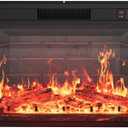 23" Ultra-Thin Electric Fireplace Insert Rear Projection Flame Fireplace Heater 1500W 3 Color Flames & Brightness Levels with Remote Control & Timer 60-84, Heats 400 Sq Ft