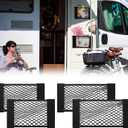 PIFOOG 4Pcs Universal Car Storage Net Pockets Stretchable Automotive Mesh Pouch Nets Bag Organizer Stickers Netting for Auto SUV Trunk Back Seat RV Camper (15.7" x 9.8" and 19.7" x 9.8")