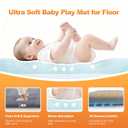 Ultra Soft Baby Play Mat for Floor, 50"x50" Playpen Mat, 1.3" Thick Memory Foam, Non-Slip Tummy Time Mat for Infants, Toddlers, and Kids Water-Repellent Coral Velvet, Easy Care