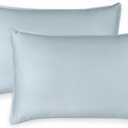Queen Pillowcases by Pure Bamboo, Genuine 100% Organic Viscose Derived from Bamboo, Luxuriously Soft & Cooling, Double Stitching, Envelope Closure (2 Queen Pillowcases, Glacier)