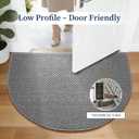 YIHOUSE Half Circle Door Mat 31" x 48" Grey, Front Door Mat Entrance Non Slip, Thin Dirt Trapper Washable Low Profile Doormats for Entryway Mats