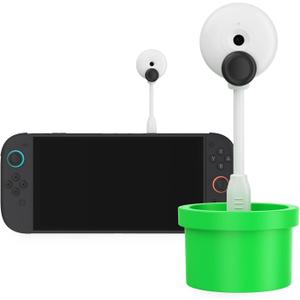Plant Camera for Nintendo Switch 2 Console 2025, 720P HD Video Camera with USB C Cable and Privacy Sliding Lens Cover, White and Green