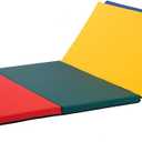 Exercise Mat 2'x6'/4'x8'/4'x10' Gymnastics Mat Folding Gymnastics Tumbling Mats 1.6"-2" Thick PU Leather Yoga Mat Portable With Carrying Handles for home Workout outdoor Yoga Pilates