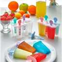 Reusable BPA-Free Ice Pop Molds  4 Pack Plastic Popsicle Molds with Sticks  Colorful Frozen Treat Maker  Dishwasher Safe  Homemade Ice Cream & Ice Pop Tray