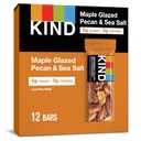 KIND Nut Bars, Maple Glazed Pecan & Sea Salt, Healthy Snacks, Gluten Free, Low Sugar, 5g Protein, 12 Count (EXP 07/30/26)