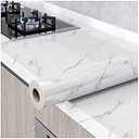 HELLKIT Marble Contact Paper White Peel and Stick Wallpaper 23.6"×393"