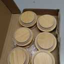 Tessco for you 12 Pieces Yogurt Jar Lids Inspirational Yogurt Bamboo Lids Set with Silicone Sealing Compatible with Oui Jars, Smile Happy Kind Plant(Metaphysical)