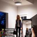 Rechargeable Shower Lights for Inside Shower, 12000mAh Motion Sensor Wireless RGB Ceiling Light with Remote No Wiring, Battery Operated Closet Lights Cordless LED Overhead Lighting for Bathroom