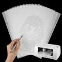 Frienda 24 Sheets Blank Stencil Plastic Making Sheet Milky Translucent Pet Template Stencil Material for DIY Crafts Gift(7.5 Mil, 12 x 24 Inch)