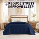 YnM 25lbs Weighted Blanket for Adults, Cotton Heavy Bed Throw Blanket with Cooling Glass Beads for All Season Use, Ideal for One Person of 240lbs (60x80 Inches, Queen Bed, Navy)