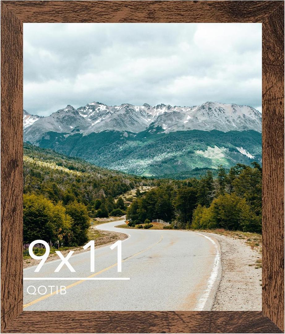 9x11 Picture Frame Deep Brown for Wall Hanging or Tabletop, Wood 9 x 11 Frame Photo for Wall Horizontally or Vertically, Deep Brown, 1 Pack
