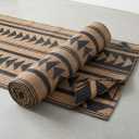 Reversible Geometric Outdoor / Indoor Plastic Straw Rug