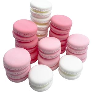 18 Pcs Fake Macarons Cake, Realistic Artificial Fake Macaronst Model Photography Props Home Decoration (Pink Gradient)