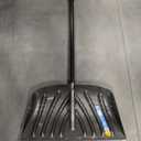 Suncast 24 Combo Snow Shovel Pusher with Galvanized Wear Strip, D-Grip Handle, Heavy-Duty Snow Removal Tool for Effortless Clearing