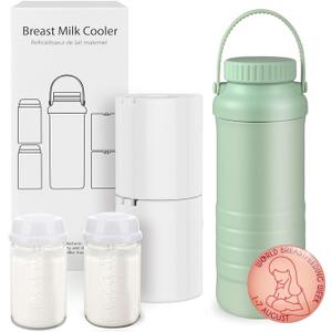 Portable Breast Milk Cooler Bottle, 22oz Capacity Breastmilk Chiller for Travel Mom, 360 Cooling Keeps Milk Fresh for 24 Hours, Breastfeeding Essentials with 2pcs Bottle for Breastmilk Storage