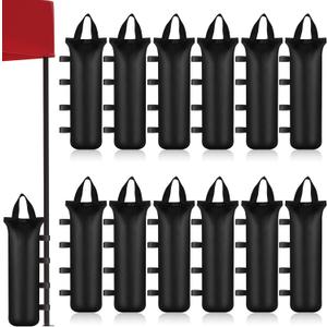 12 Pack Canopy Weight SandBags, 264 LBS Black Extra Large Pop Up Tent Weights Heavy Duty Sandbag for Canopy Legs, Gazebo, Outdoor Sun Shelter, Umbrella, 7.9"20", Without Sand