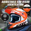 Youth Dirt Bike Helmet DOT Certified - Full Face Motorcycle Helmet for Off-Road, ATV, Street Riding, Includes Adjustable Goggles & Protective Gloves, XL