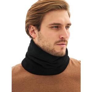 Winter Neck Warmer Gaiter for Men, Neck Scarf Neck Gaiter Women Ski, Fleece Windproof Face Mask Scarves (Black)