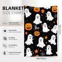 Throw Blanket, Halloween Blanket Cartoon Ghost Pumpkin Throw Blankets for Bed Kids Adults, Lightweight Cozy Blanket for Living Room, Bedroom 40"x50"